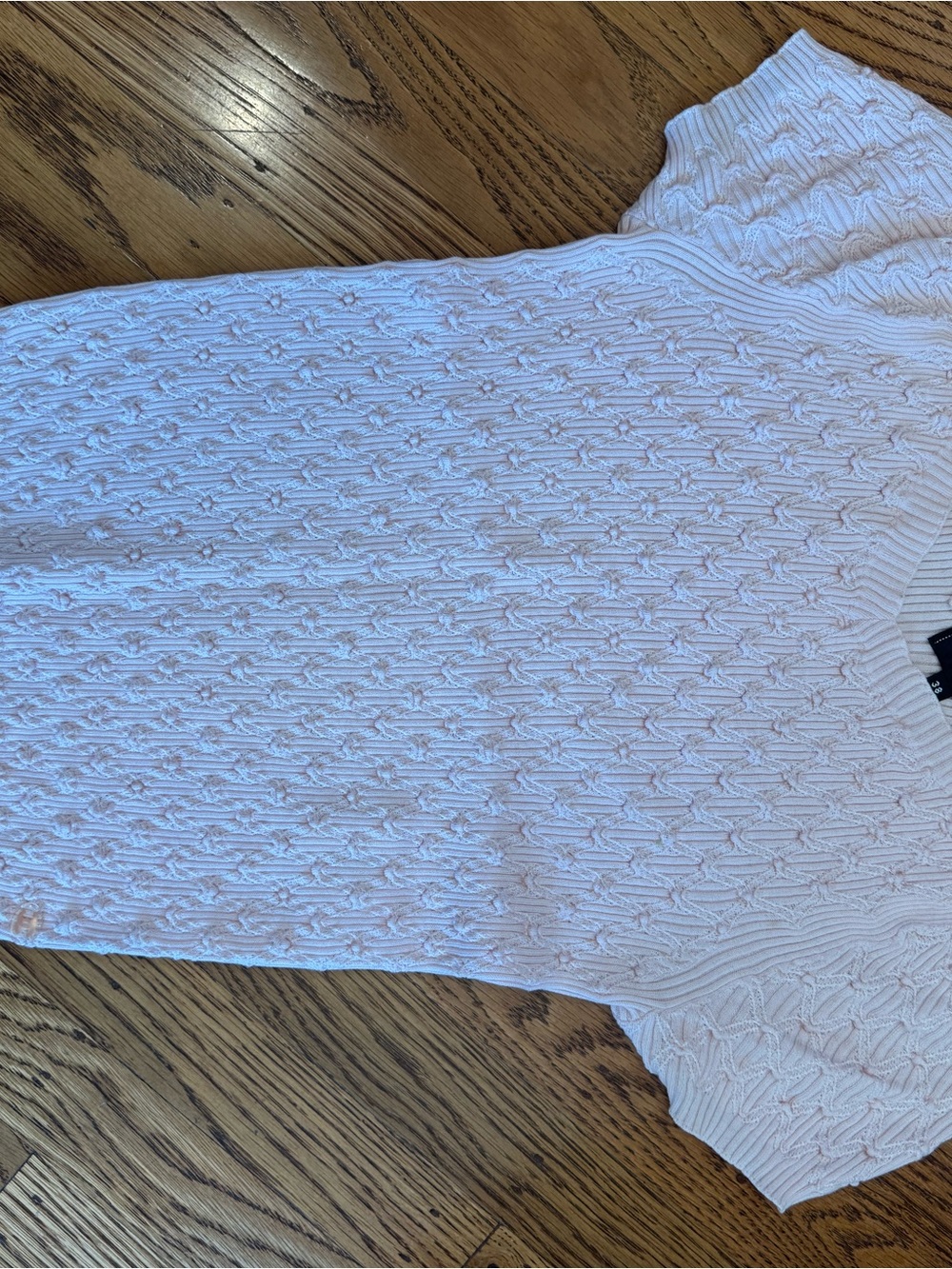 CHANEL Pink Knit Top CC Logo Short Sleeve Sweater IT 38 - Picture 5 of 8